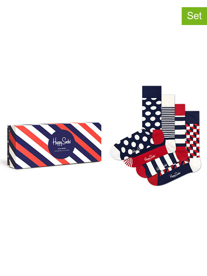 Happy Socks 4-częściowy zestaw prezentowy ze wzorem rozmiar: 41-46