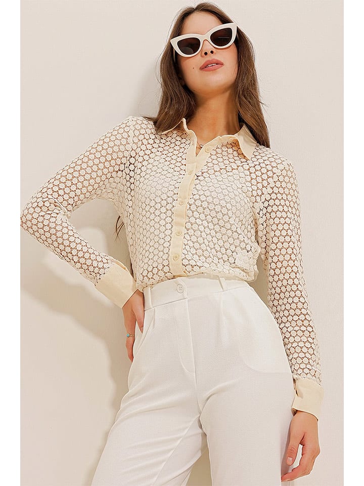 Defile Bluzka w kolorze kremowym rozmiar: L