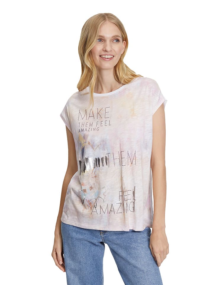 CARTOON Koszulka w kolorze jasnoróżowo-białym rozmiar: 42