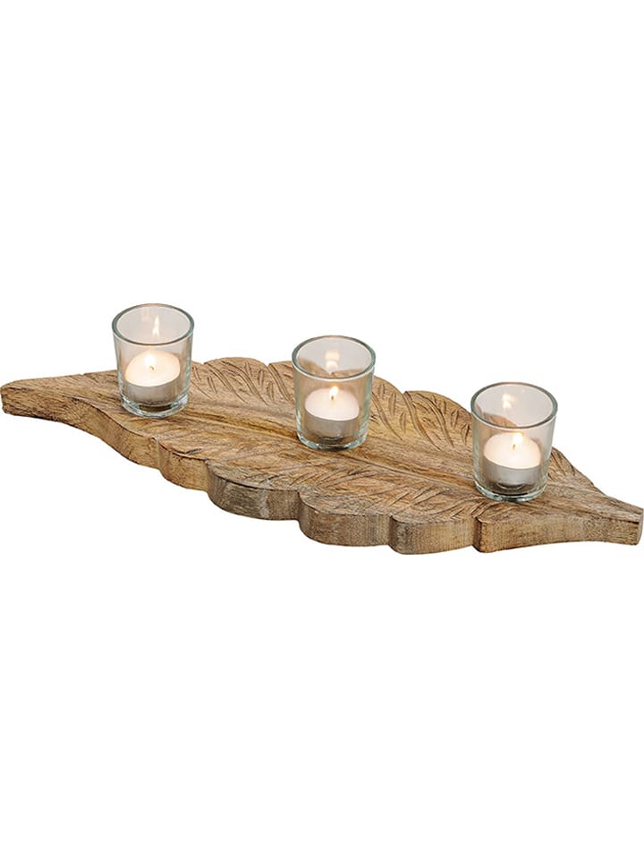 G. Wurm Świecznik w kolorze jasnobrązowym - 44 x 9 x 14 cm rozmiar: onesize