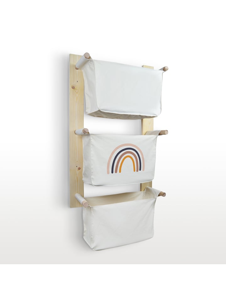 Woody Kids Regał ścienny "Montessori" w kolorze biało-brązowym - 40 x 90 x 15 cm rozmiar: onesize