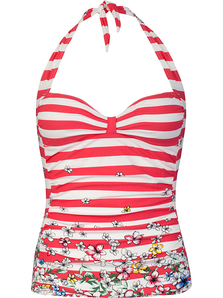Koszulka tankini w kolorze biało-czerwonym