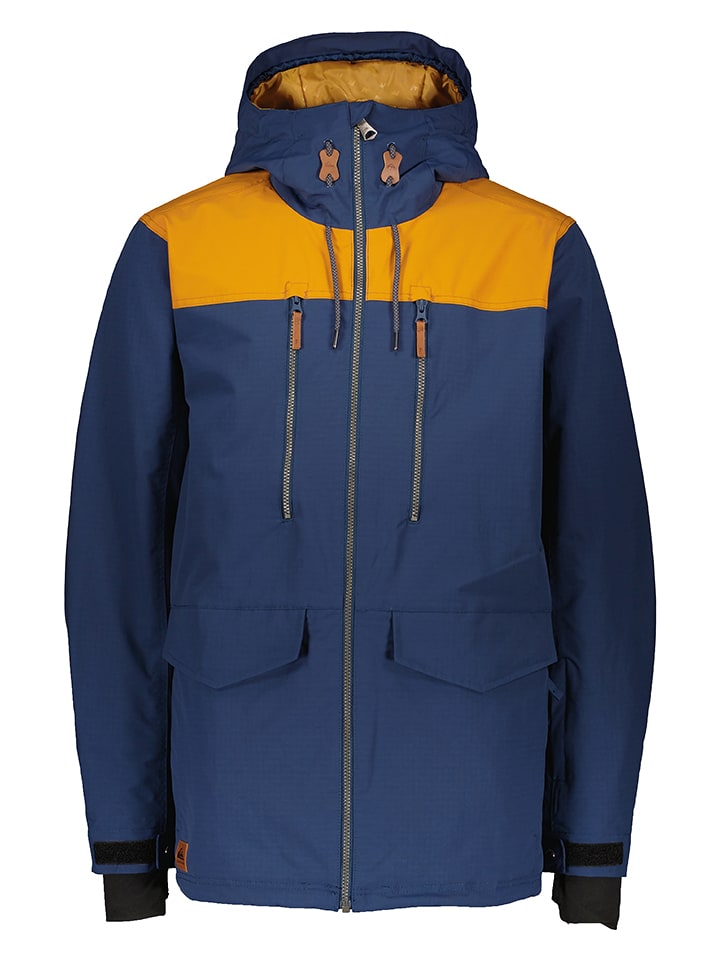 Kurtka narciarska w kolorze granatowo-musztardowym
