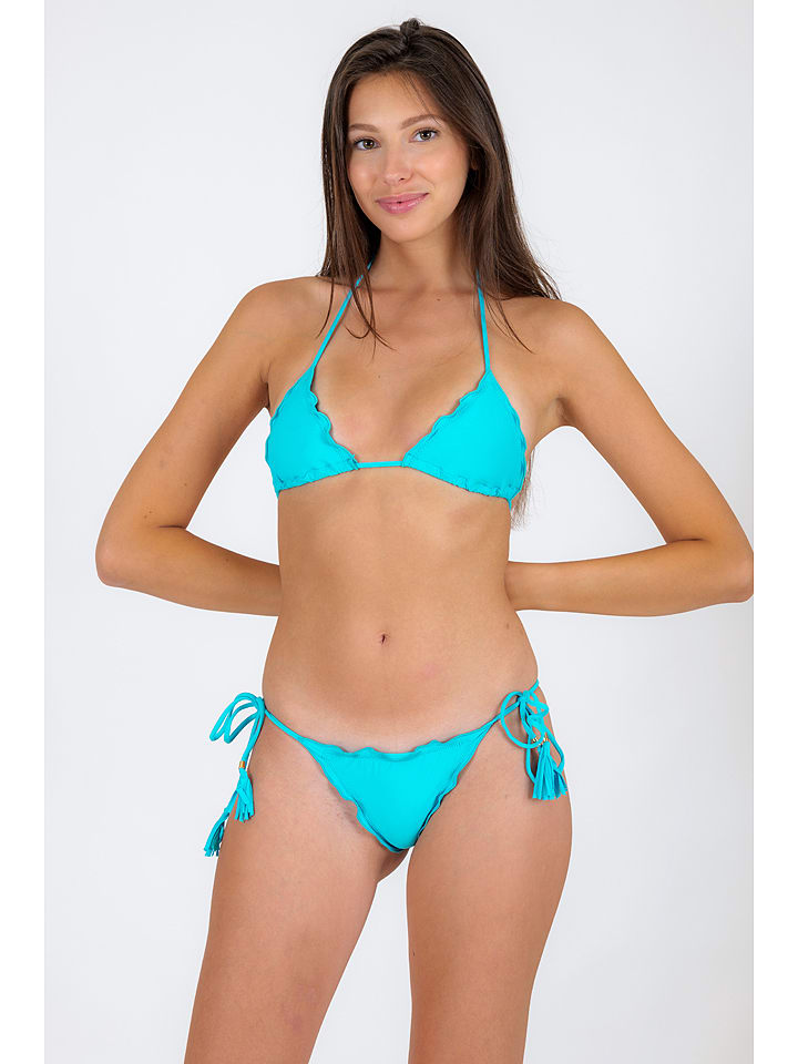 Rio de Sol Figi bikini "Jade Frufru" w kolorze turkusowym rozmiar: XS