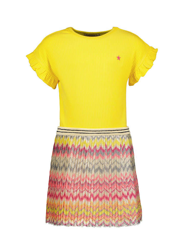 Like Flo Sukienka w kolorze żółto-różowym rozmiar: 128