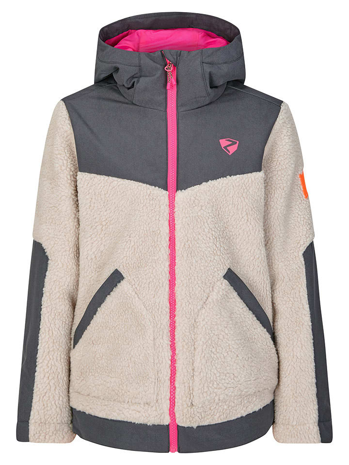 Ziener Kurtka polarowa "Aktia" w kolorze szaro-beżowym rozmiar: 176