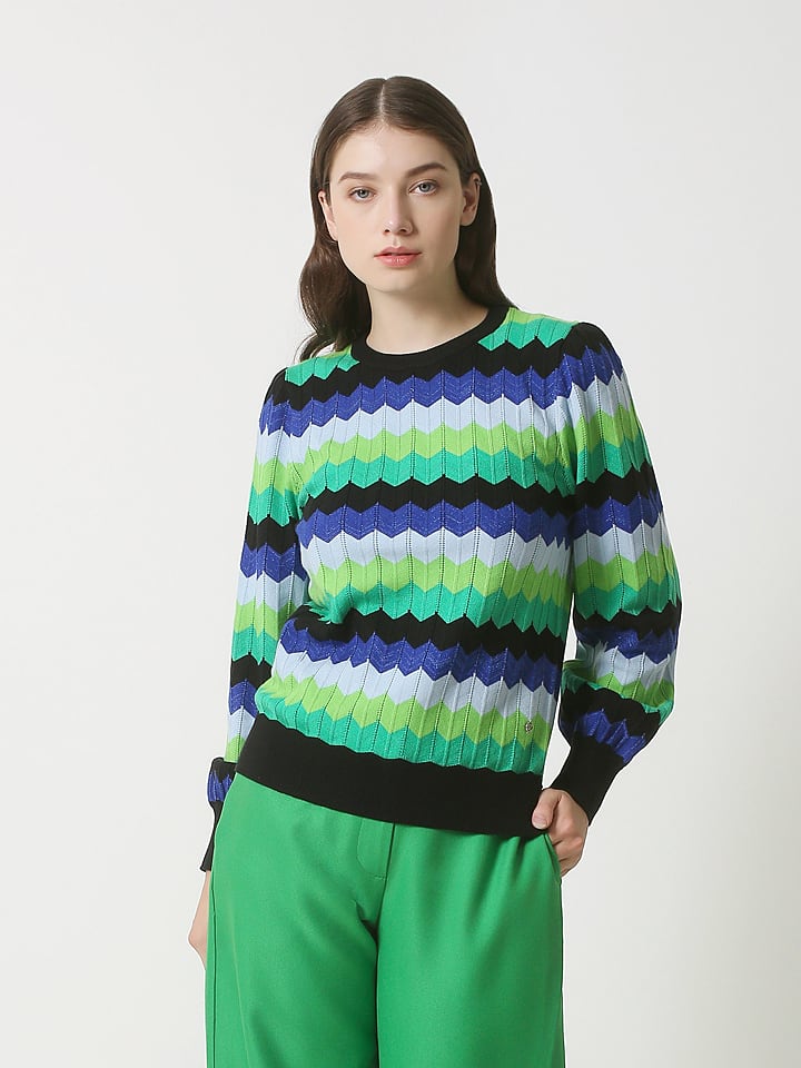 Smashed Lemon Sweter w kolorze zielono-niebiesko-czarnym rozmiar: L