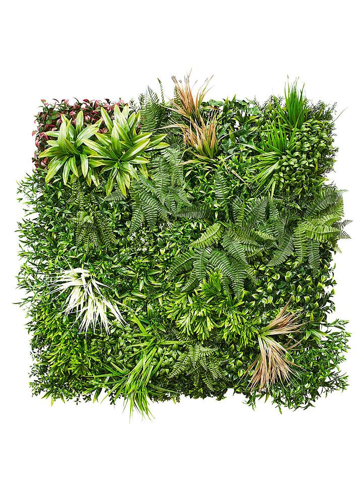 AMARE Mata w kolorze zielonym z liśćmi - 100 x 100 x 12 cm rozmiar: onesize