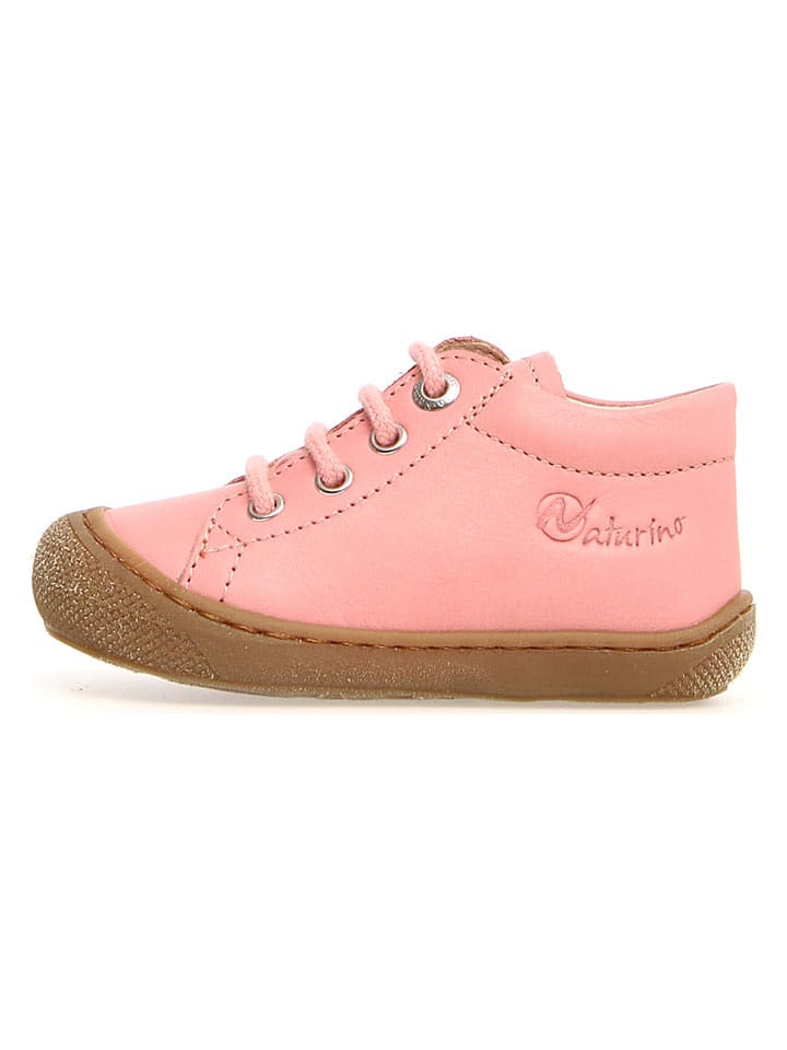 Naturino Skórzane buty "Cocoon" w kolorze jasnoróżowym do nauki chodzenia rozmiar: 24