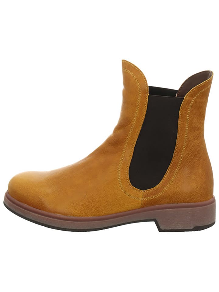 Think! Skórzane sztyblety "Cogita" w kolorze żółtym rozmiar: 42