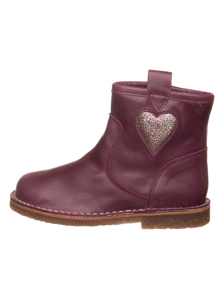 kmins Skórzane botki w kolorze fioletowym rozmiar: 28