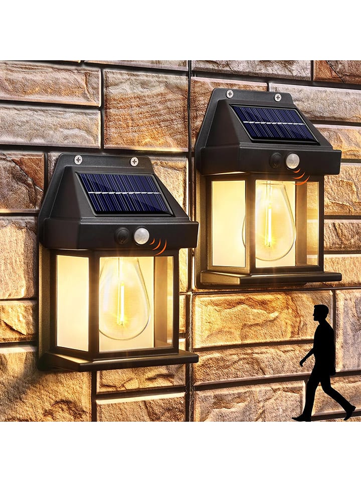 lumisky Lampy solarne LED (4 szt.) w kolorze czarnym - 12 x 17,3 cm rozmiar: onesize