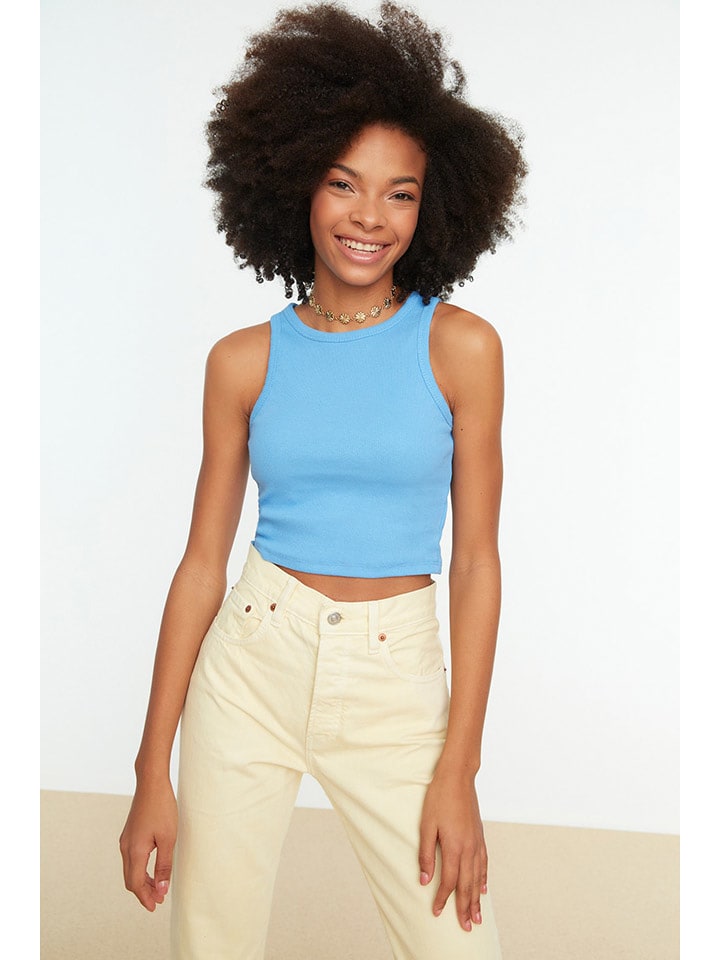 trendyol Top w kolorze błękitnym rozmiar: L