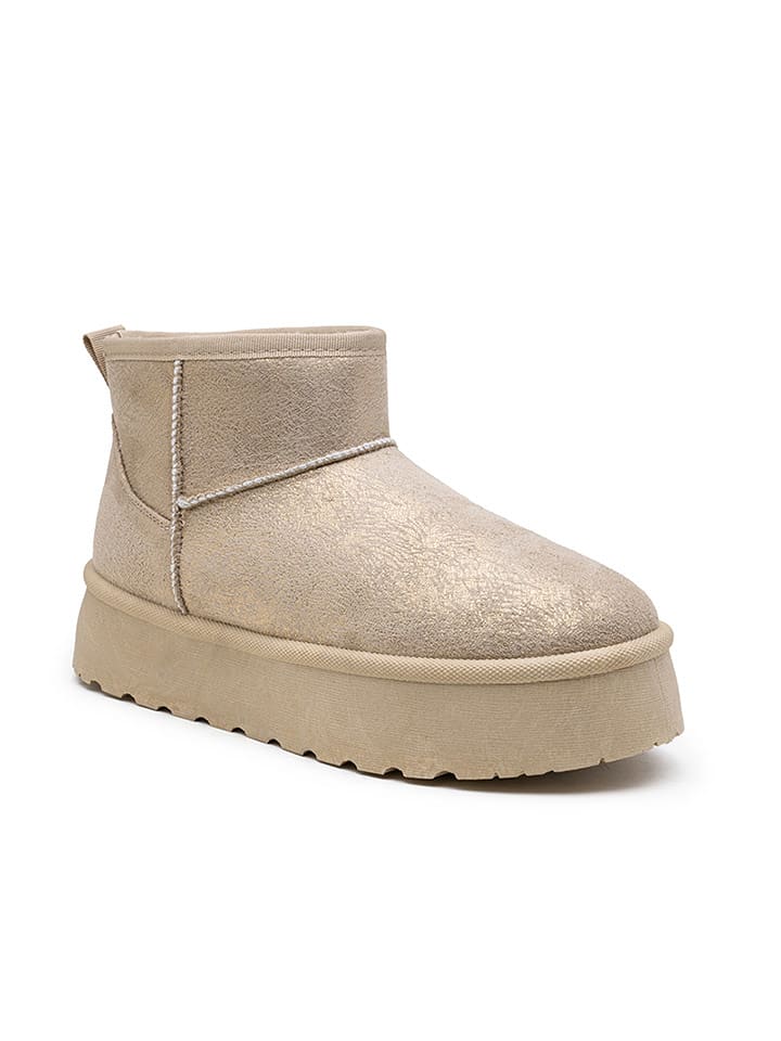 Foreverfolie Botki zimowe w kolorze złotym rozmiar: 39