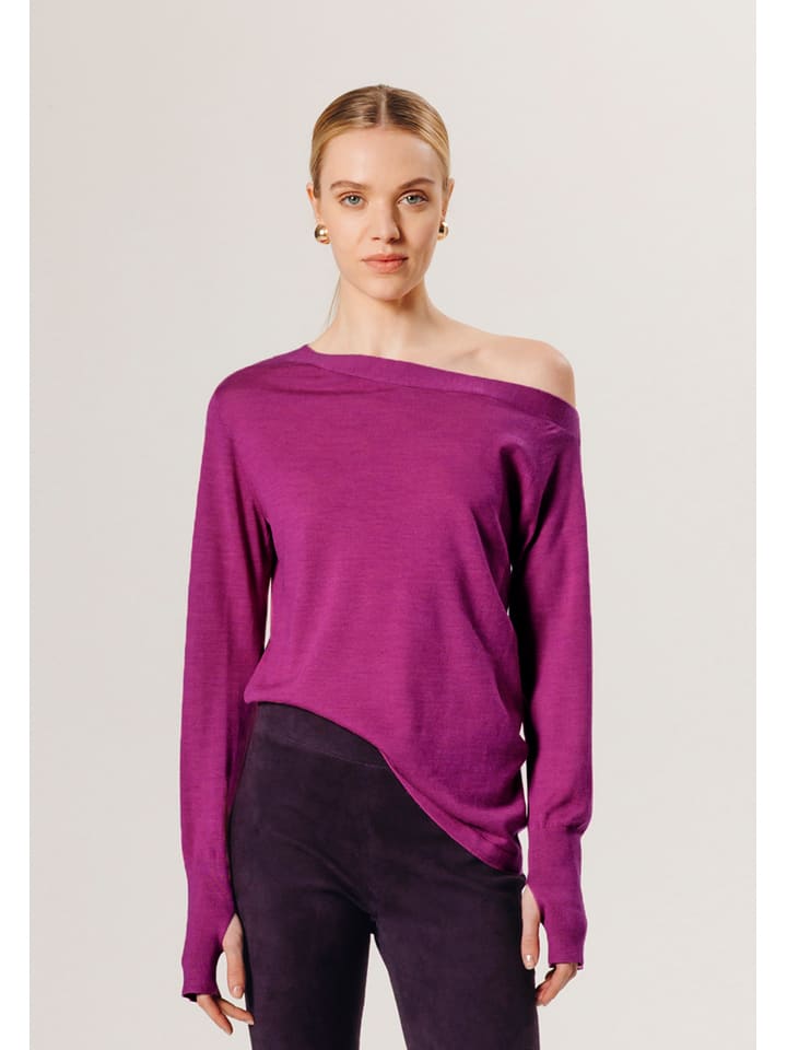 Rodier Wełniany sweter w kolorze fioletowym rozmiar: XL