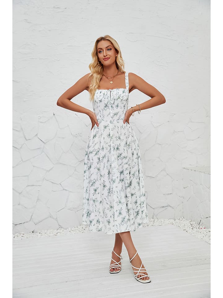 Tazga Sukienka w kolorze biało-ciemnozielonym rozmiar: 38
