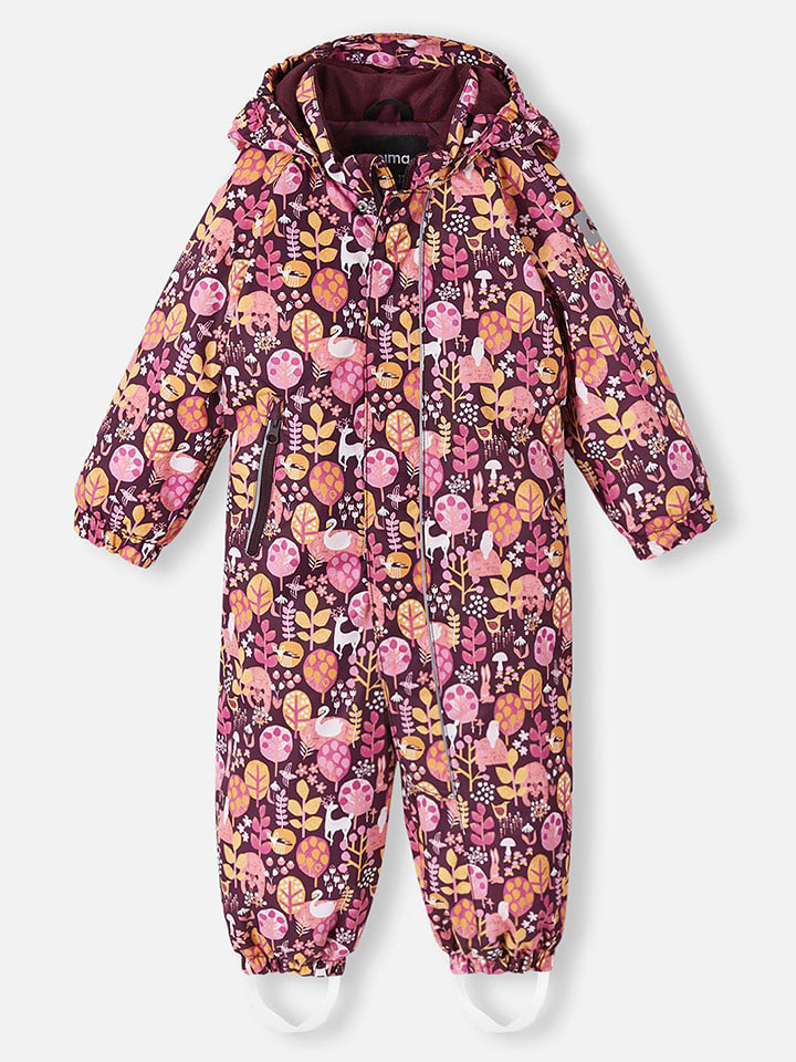 Reima Kombinezon zimowy "Puhuri" w kolorze jagodowo-pomarańczowym rozmiar: 92