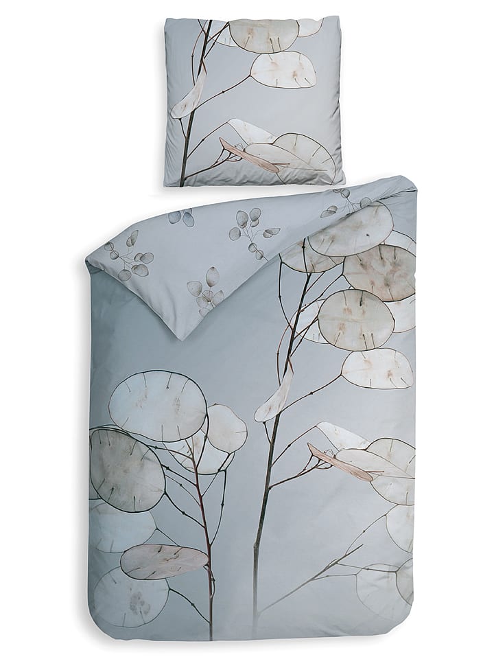 Heckett Lane Komplet pościeli satynowej "Frosti" w kolorze niebieskim rozmiar: 135x200 cm