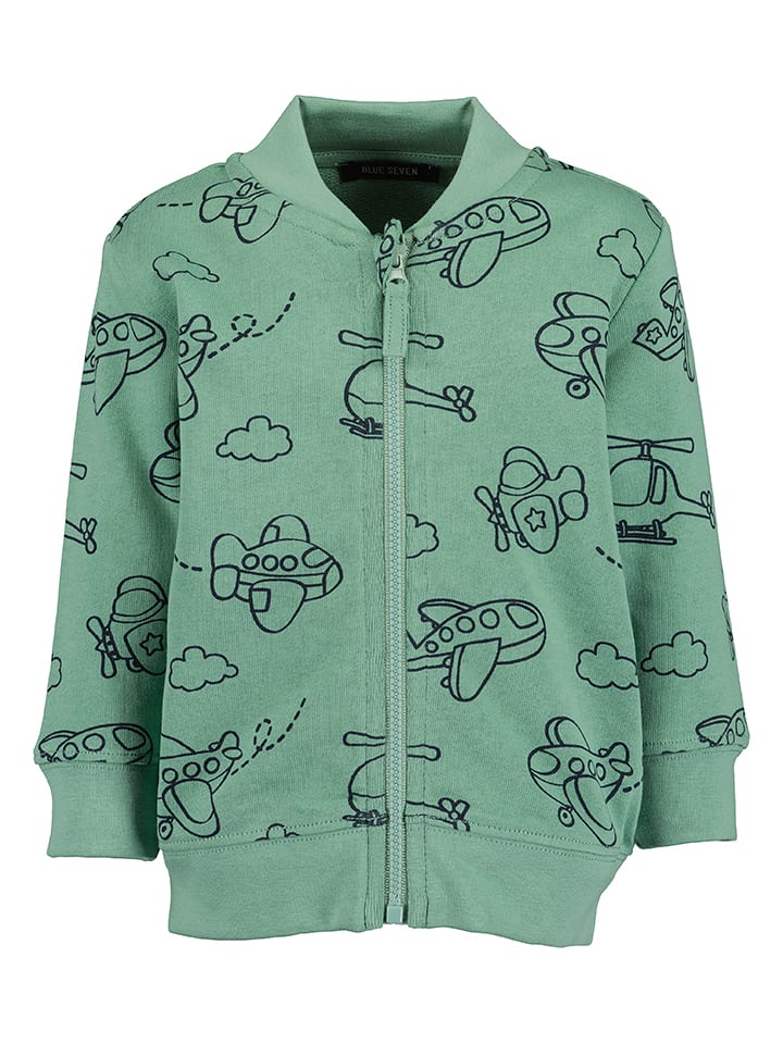 Blue Seven Bluza w kolorze zielono-czarnym rozmiar: 86