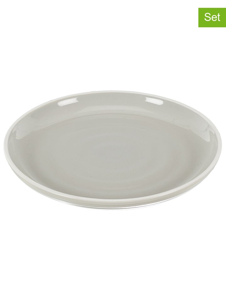 Ethnical Life Talerze (12 szt.) "Bicolore" w kolorze szarym - Ø 20 cm rozmiar: onesize
