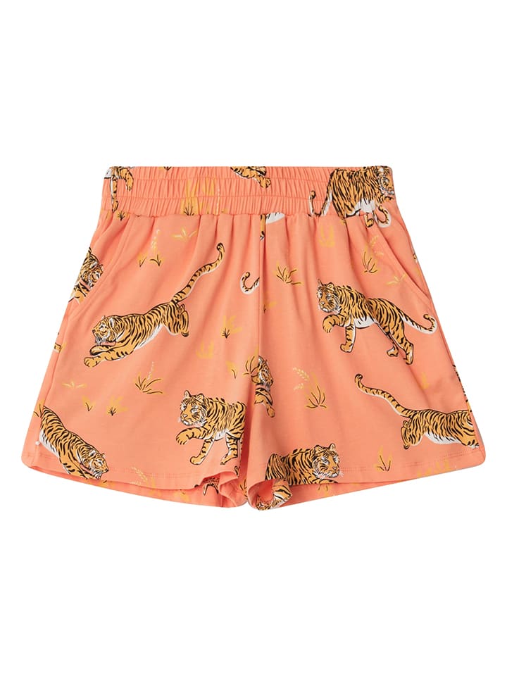 THE STRIPED CAT Szorty w kolorze pomarańczowo-jasnobrązowym rozmiar: 110/116