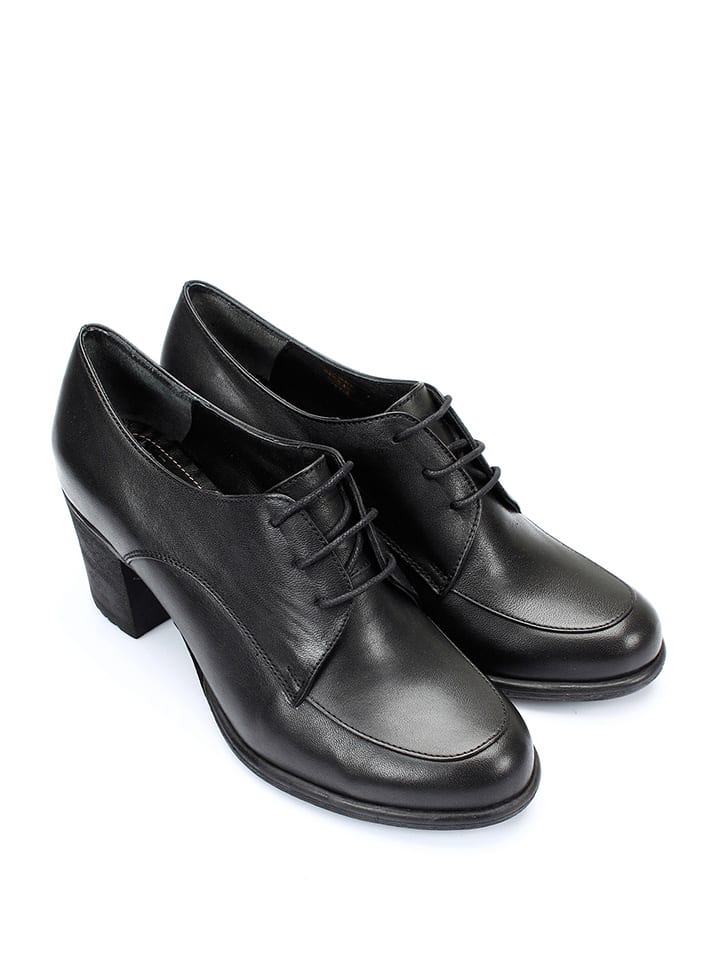 Skórzane czółenka w kolorze czarnym