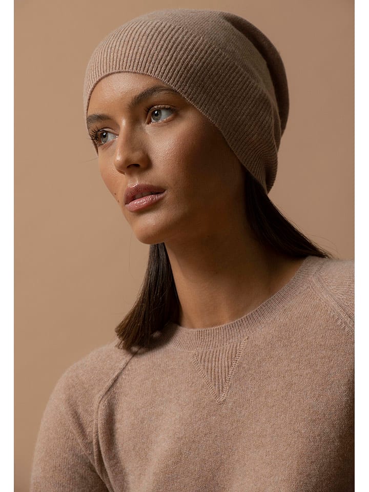 Perfect Cashmere Kaszmirowa czapka "Faith" w kolorze szarobrązowym rozmiar: onesize
