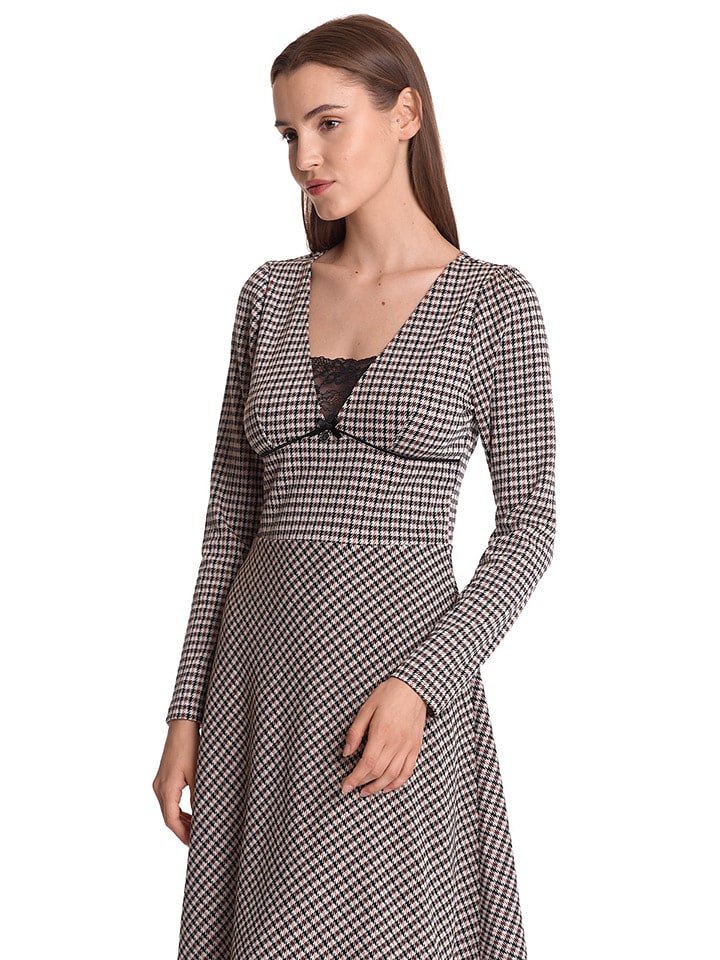 Vive Maria Sukienka "Dandy Time" w kolorze kremowo-czarnym rozmiar: XS