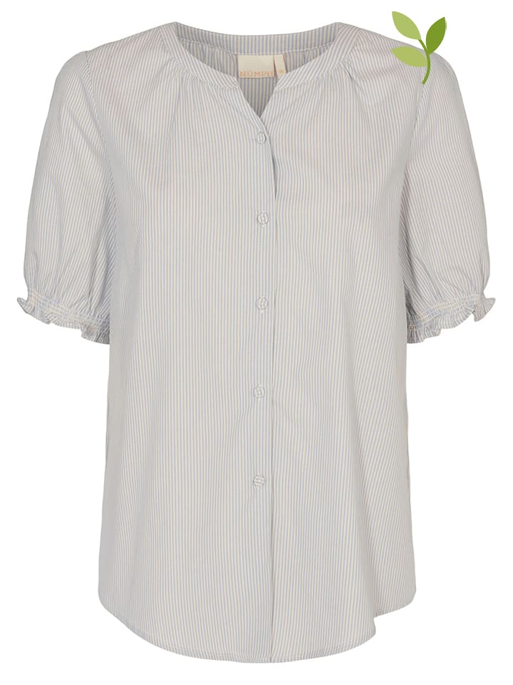 Bluzka "Nuardith" w kolorze błękitno-białym