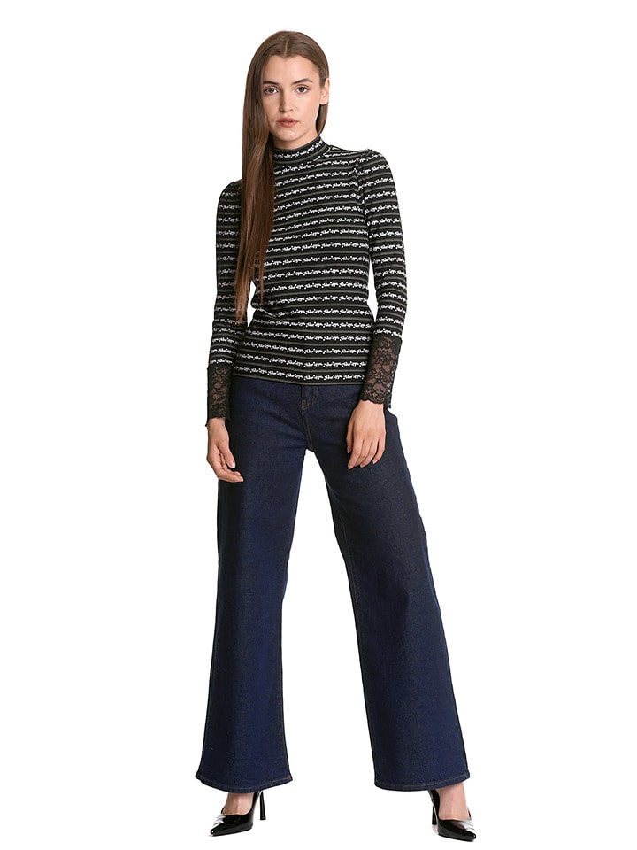 Vive Maria Koszulka "Dandy Flower" w kolorze czarno-białym rozmiar: S