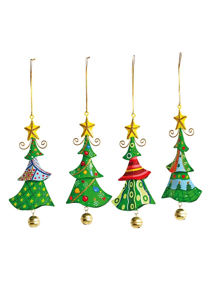 small foot Metalowe zawieszki "Christmas tree" w kolorze zielonym rozmiar: onesize