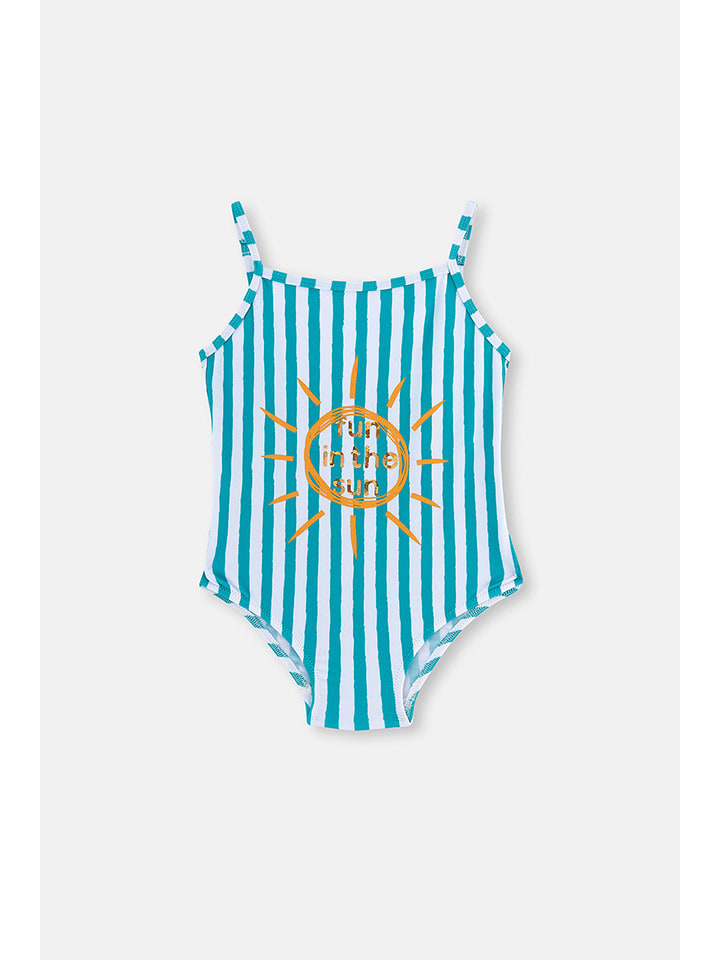 Dagi Strój kąpielowy w kolorze turkusowo-białym rozmiar: 134