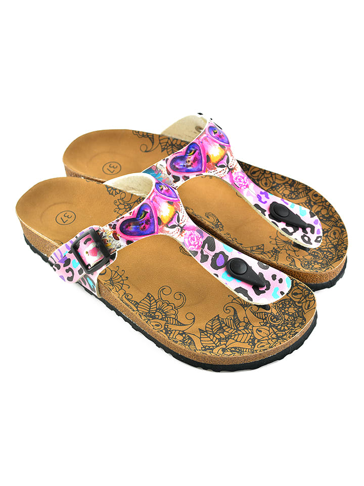 Calceo Japonki w kolorze różowym ze wzorem rozmiar: 41