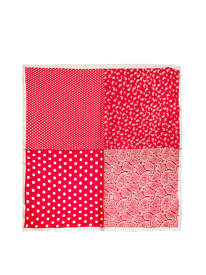 Chusta w kolorze czerwono-białym - 70 x 70 cm