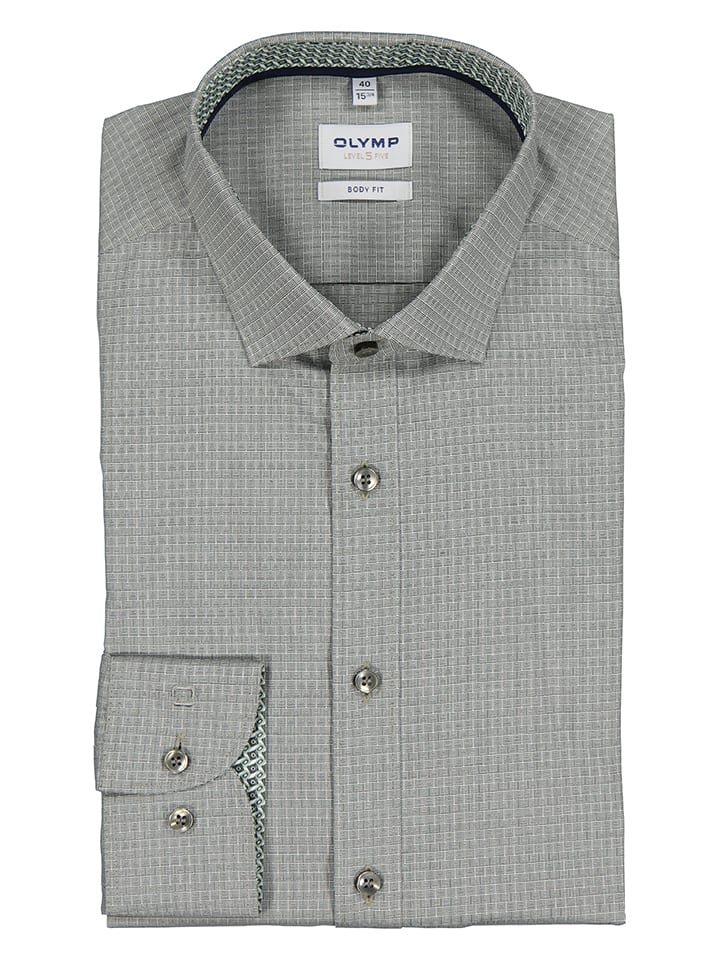 OLYMP Koszula "Level 5" - Body fit - w kolorze szarym rozmiar: 41