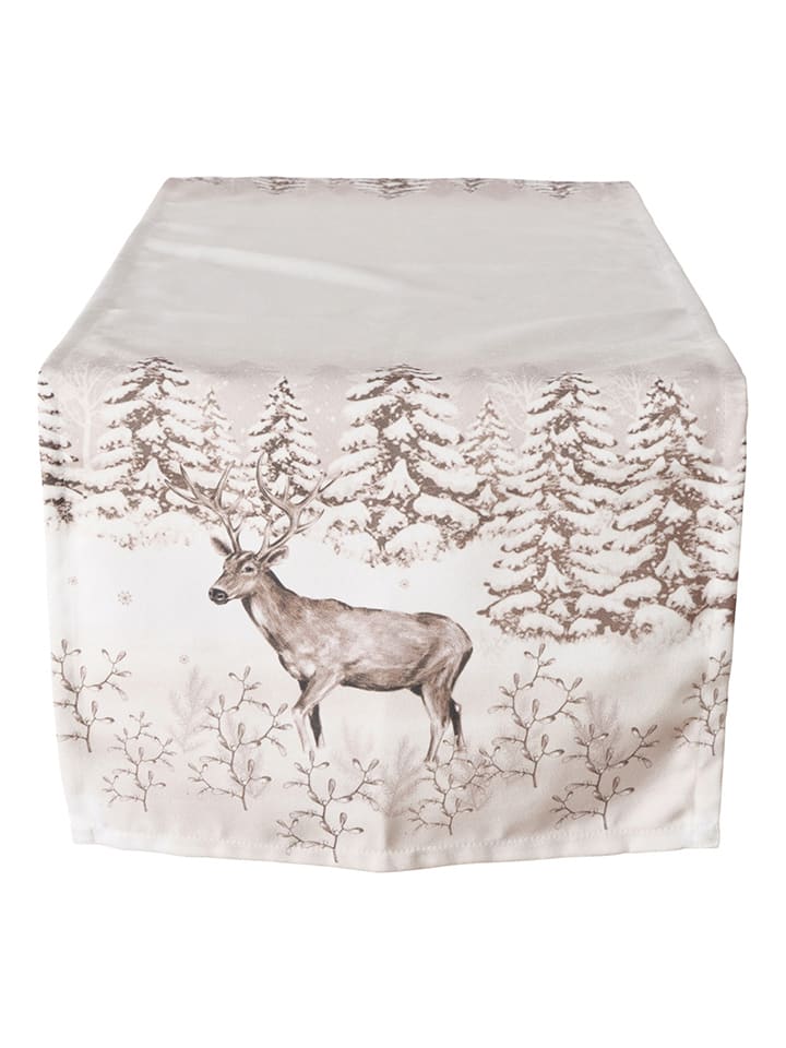 Boltze Bieżnik "Anton" w kolorze jasnobrązowo-białym - 140 x40 cm rozmiar: onesize