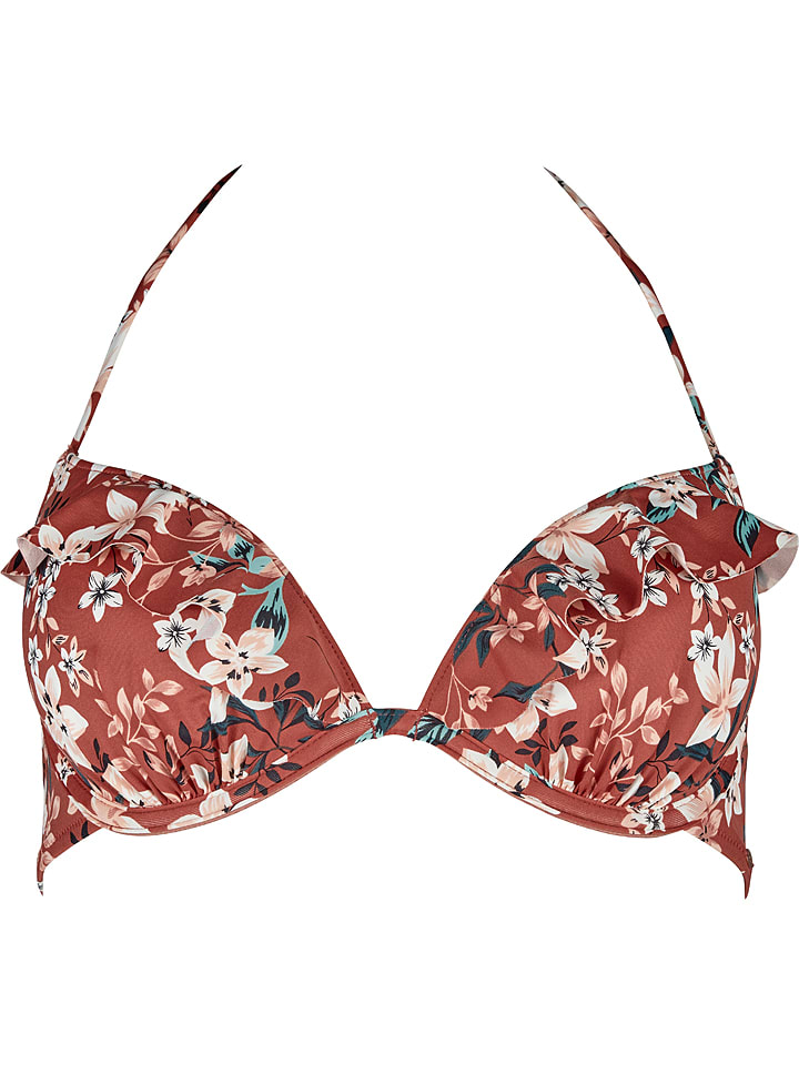 Biustonosz bikini w kolorze czerwonym ze wzorem