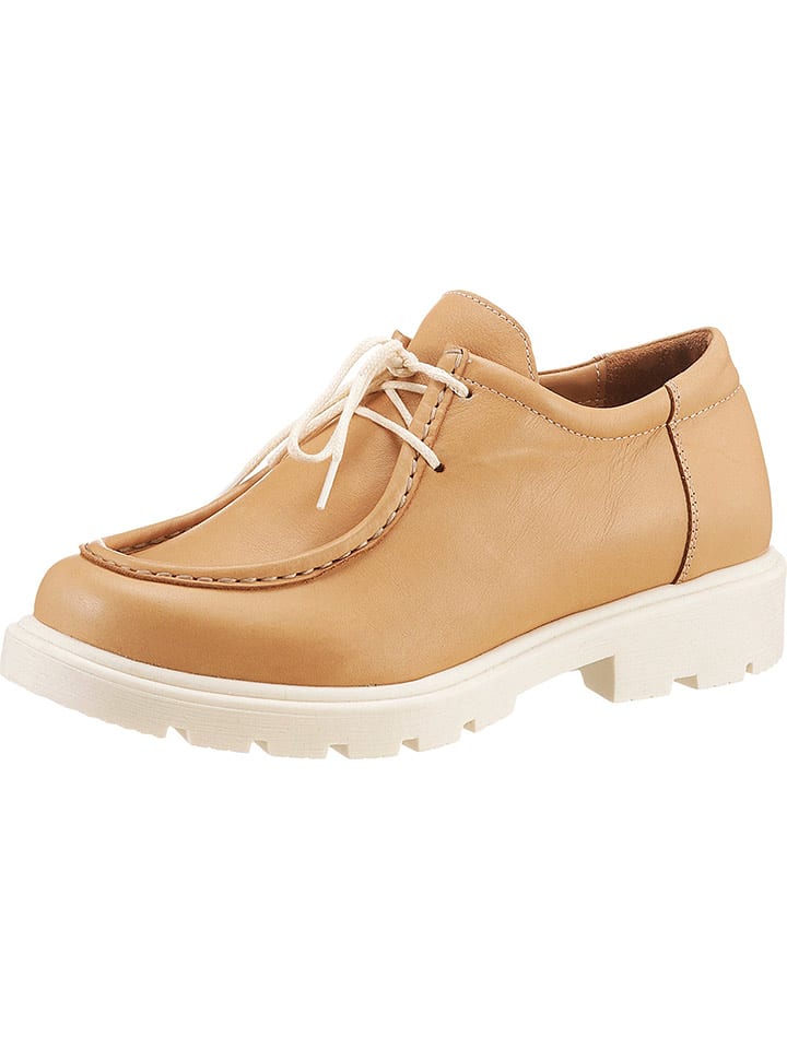 Andrea Conti Skórzane trzewiki w kolorze beżowym rozmiar: 40