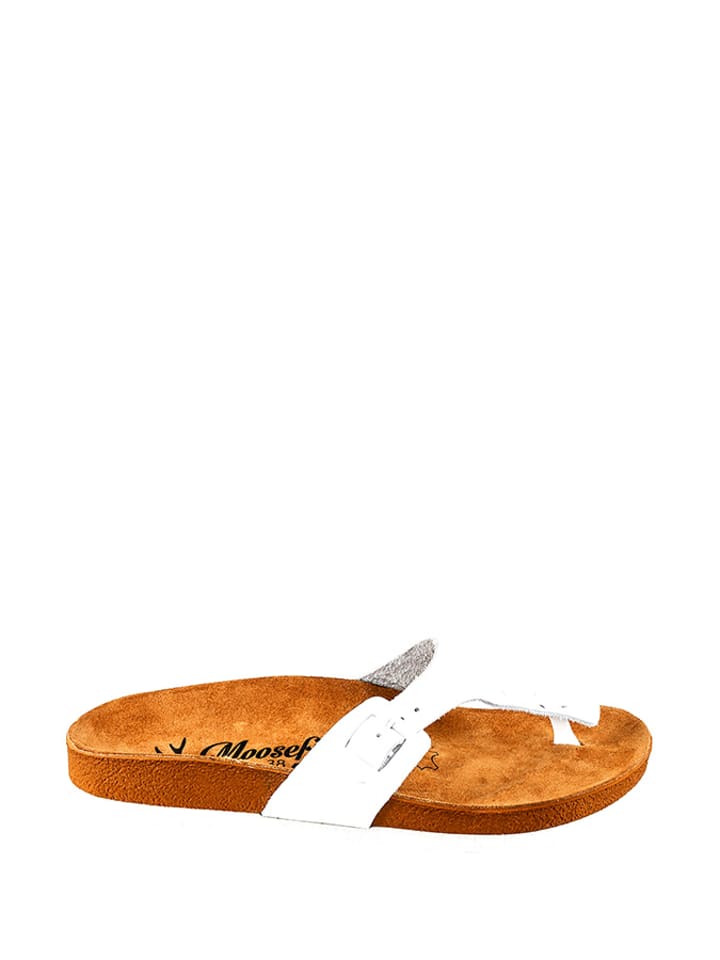 Moosefield Skórzane klapki w kolorze białym rozmiar: 38