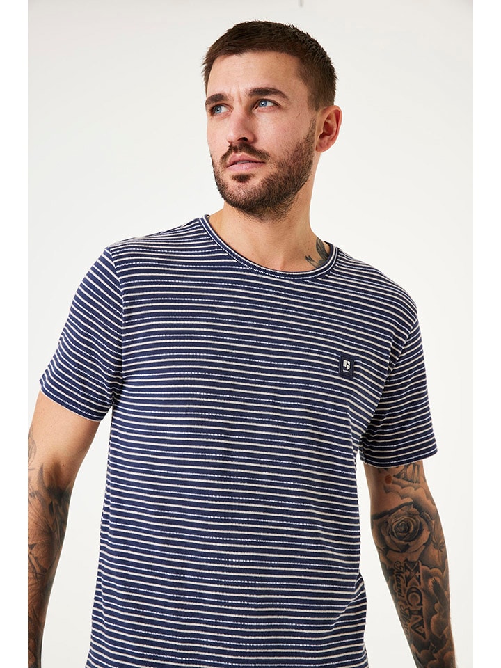 Garcia Koszulka w kolorze granatowo-beżowo-kremowym rozmiar: XL