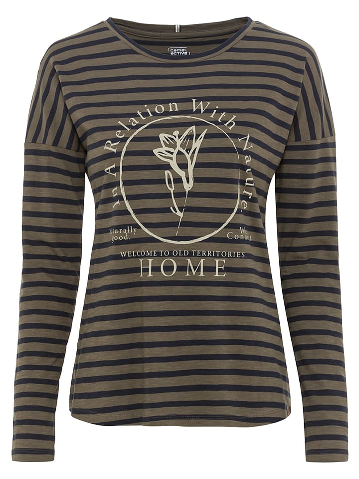 Camel Active Koszulka w kolorze czarno-oliwkowym rozmiar: S