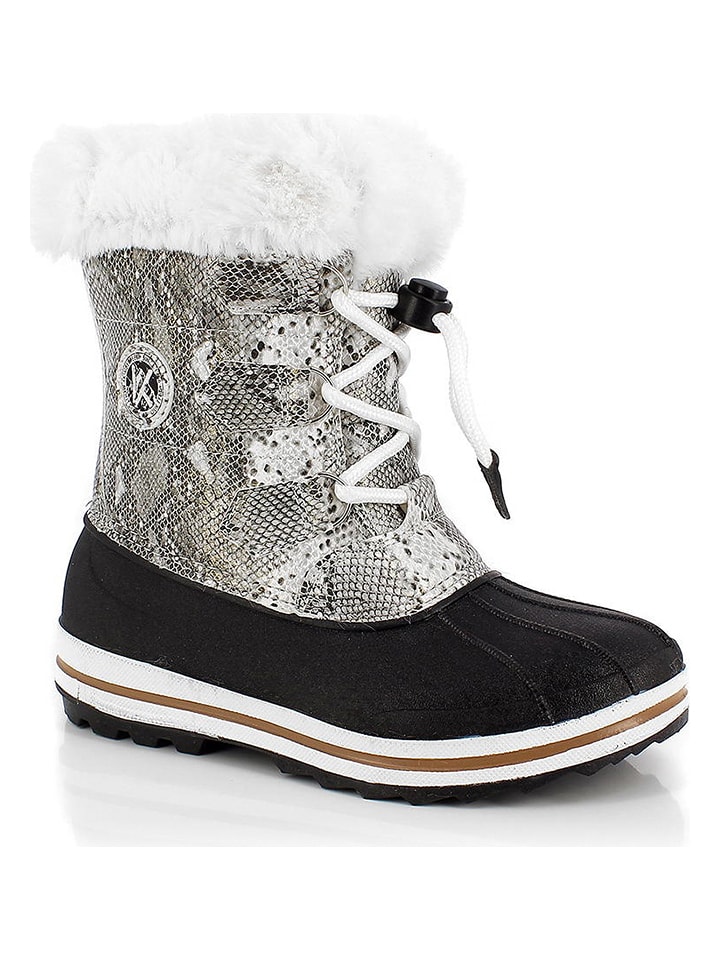 Kimberfeel Kozaki zimowe "Diana" w kolorze srebrno-biało-czarnym rozmiar: 40