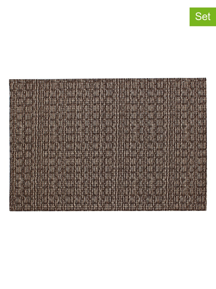 Podkładki stołowe (6 szt.) w kolorze brązowym - 45 x 30 cm