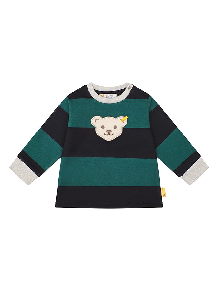 Steiff Bluza w kolorze czarno-zielonym rozmiar: 80