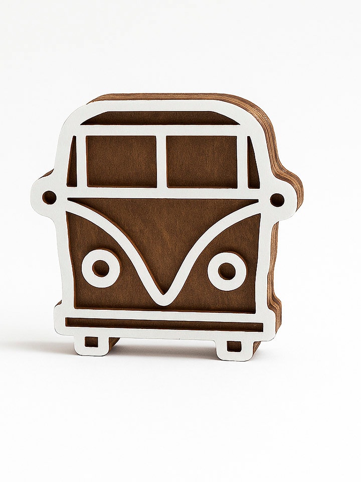 Samimi Stempel "Minivan" w kolorze jasnobrązowo-białym - 7 x 7 cm rozmiar: onesize