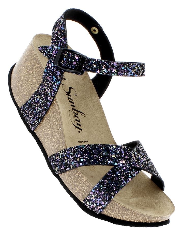 Sunbay Sandały w kolorze granatowym na koturnie rozmiar: 37