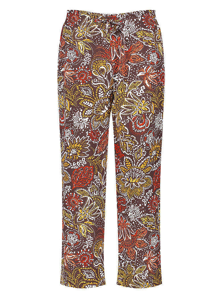Spodnie w kolorze ciemnobrązowo-pomarańczowym