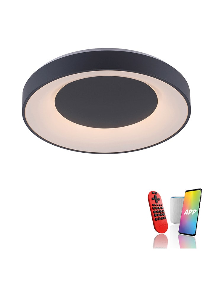 Just Light Lampa sufitowa LED w kolorze antracytowym - Ø 48 cm rozmiar: onesize