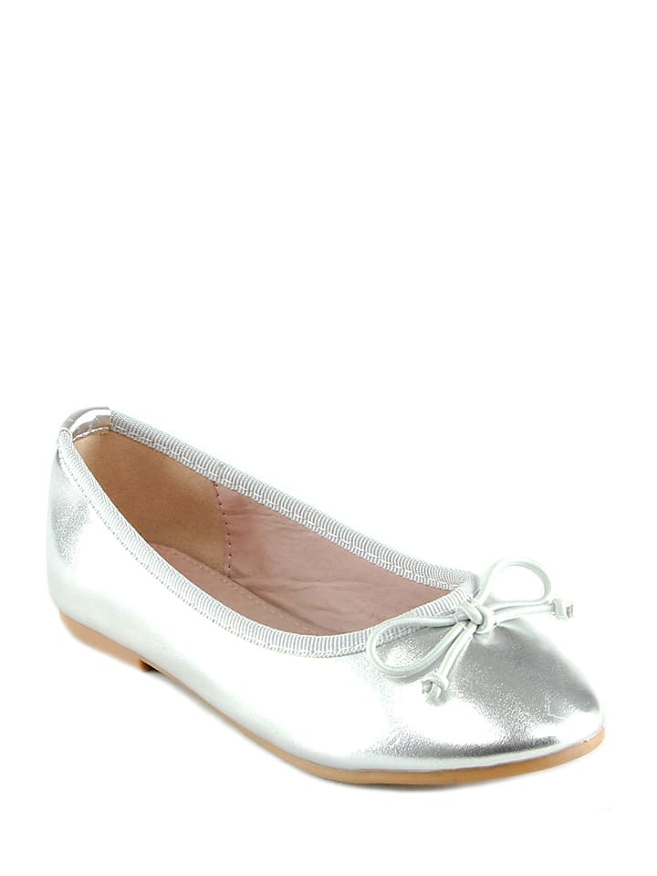 Baleriny w kolorze srebrnym