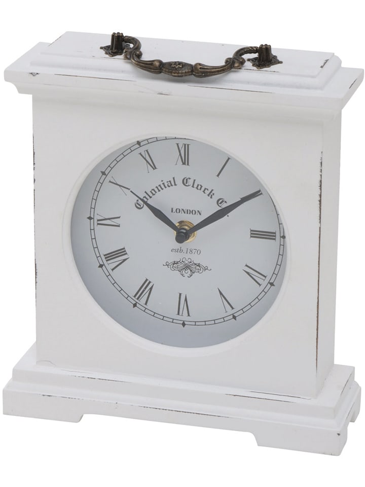 Boltze Zegar stołowy "Betty" w kolorze białym - 24 x 21 cm rozmiar: onesize